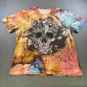Zootop Bear Mens 3XL Sugar Skull Butterfly Floral Graphic Tee HHTX8349-3XL